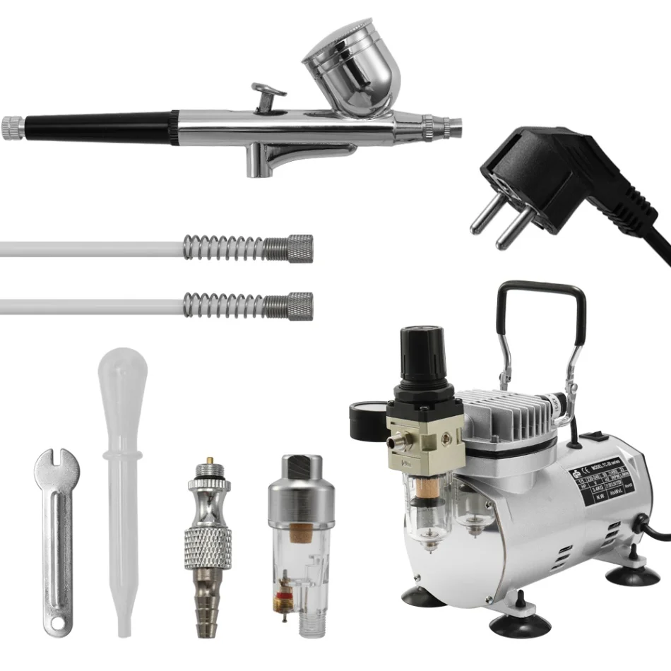 Standard Kit Портативный распылитель краски пистолет распылитель насос ручка воздушная щетка компрессор Набор Аэрограф с компрессором для художественной краски ремесло торт - Цвет: Standard Kit