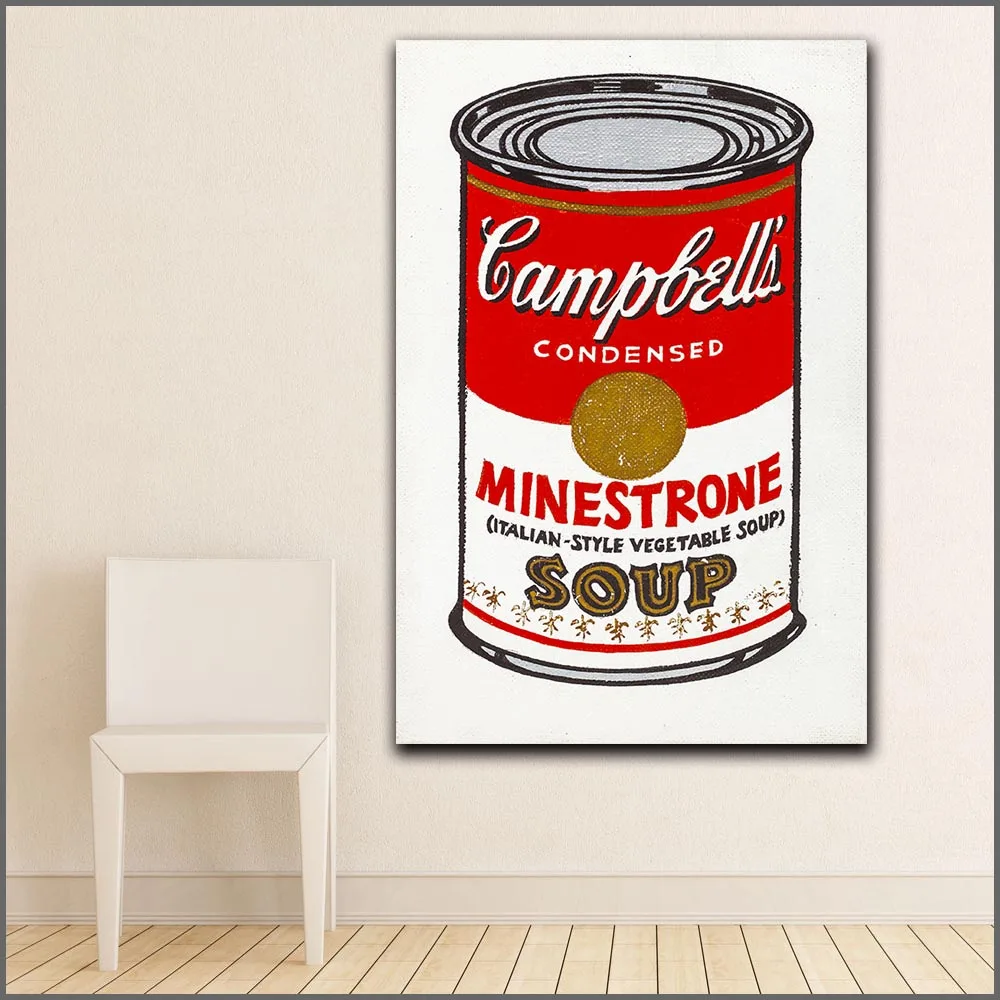 Принт Andy Warhol Little Campbell's Soup Can (Minestrone) 1962 домашний декор Современная парусиновая