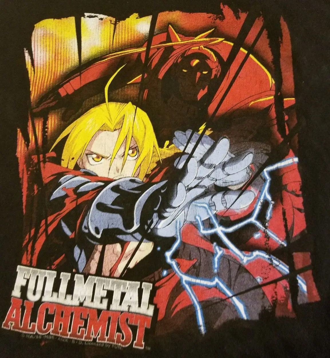 

2019 Newest Letter Print Fullmetal Alchemist Short Sleeve XL Graphic Tee T-Shirt Black Anime Cartoon Rare T-Shirt Casual Man