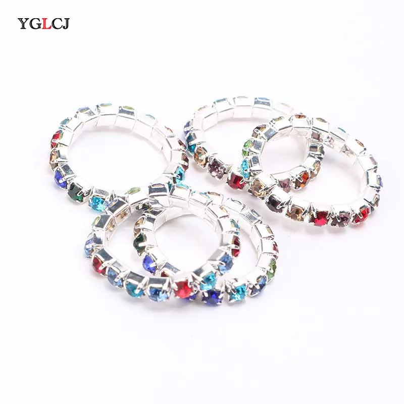 

YGLCJ 2020 New Fashion Transparent Crystal Ring Ladies Elastic Single Row Crystal Ring Bridal Jewelry Ladies Jewelry