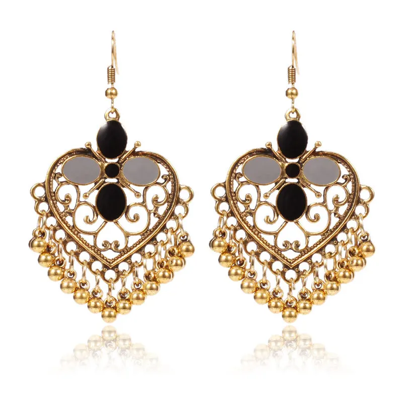 2018 Для женщин в богемном стиле с сердцем персикового цвета Ленточки серьги