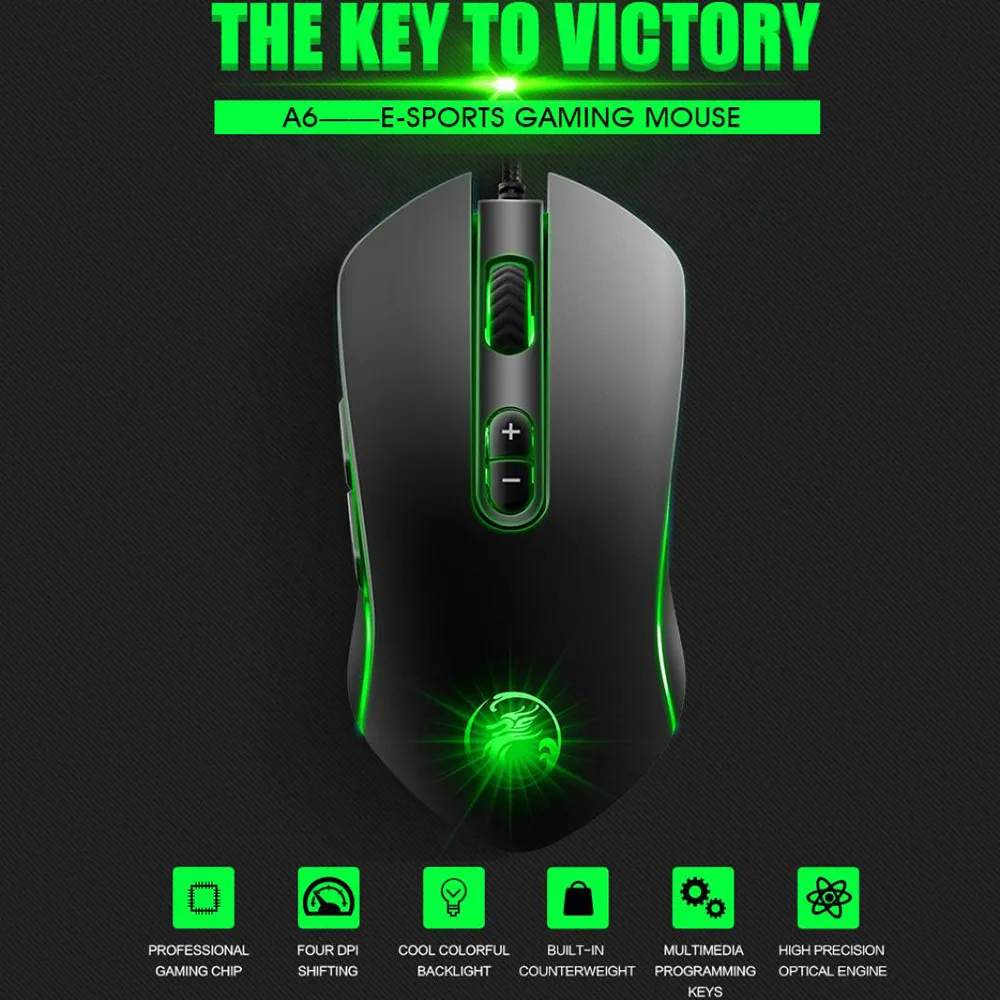 Оптическая 3200 dpi игровая мышь светодиодный 7D Проводная USB геймер для компьютерной