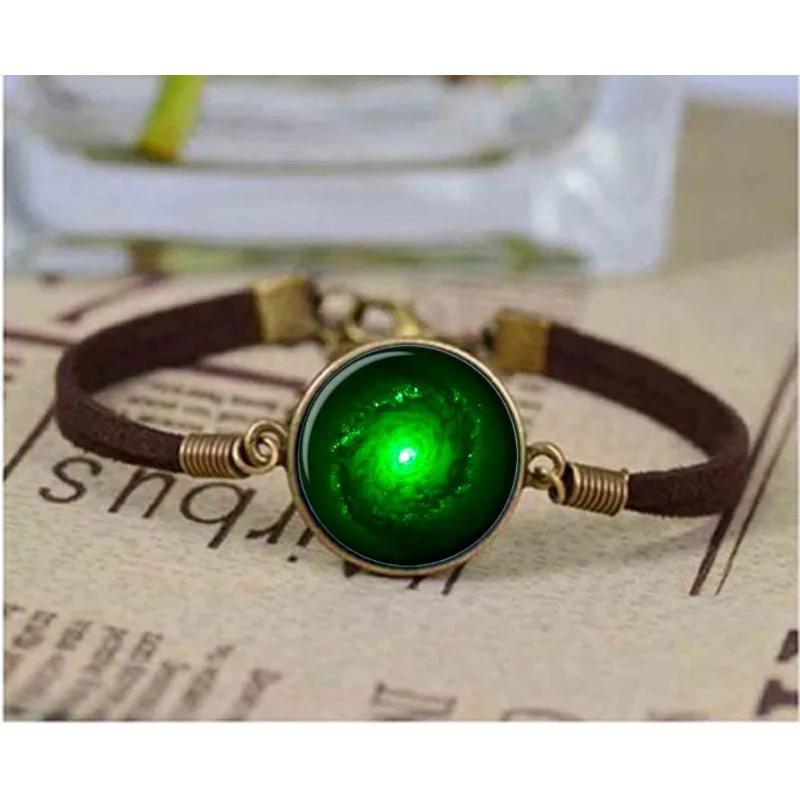 Лидер продаж ювелирные изделия в космосе браслет с Туманностью черный и зеленый