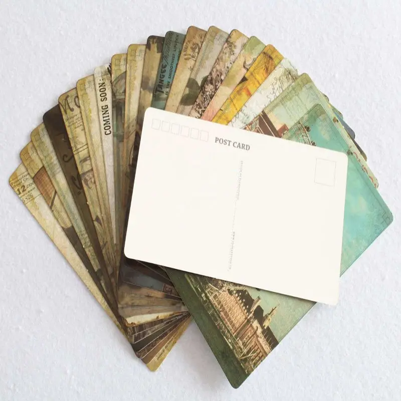 

32-Pcs DIY Retro Vintage Famous Building Old Travel Postcards for Worth Collecting Greeting Cards