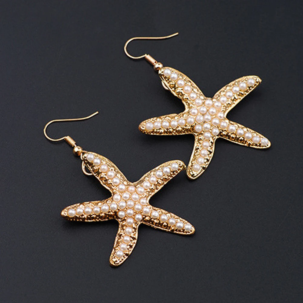 Earring 1 Лот Морская звезда морские серьги «Улитка» ожерелье браслет костюм жемчужная раковина двойной сотуар Шарм Раковины ракушка Серьги капли ювелирные наборы - Окраска металла: Earring 1