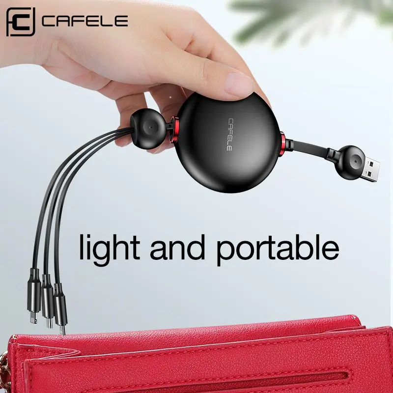 Cafele новейший 3 в 1 USB Type C Micro кабель c для iPhone зарядный 120 см 3A Быстрая зарядка