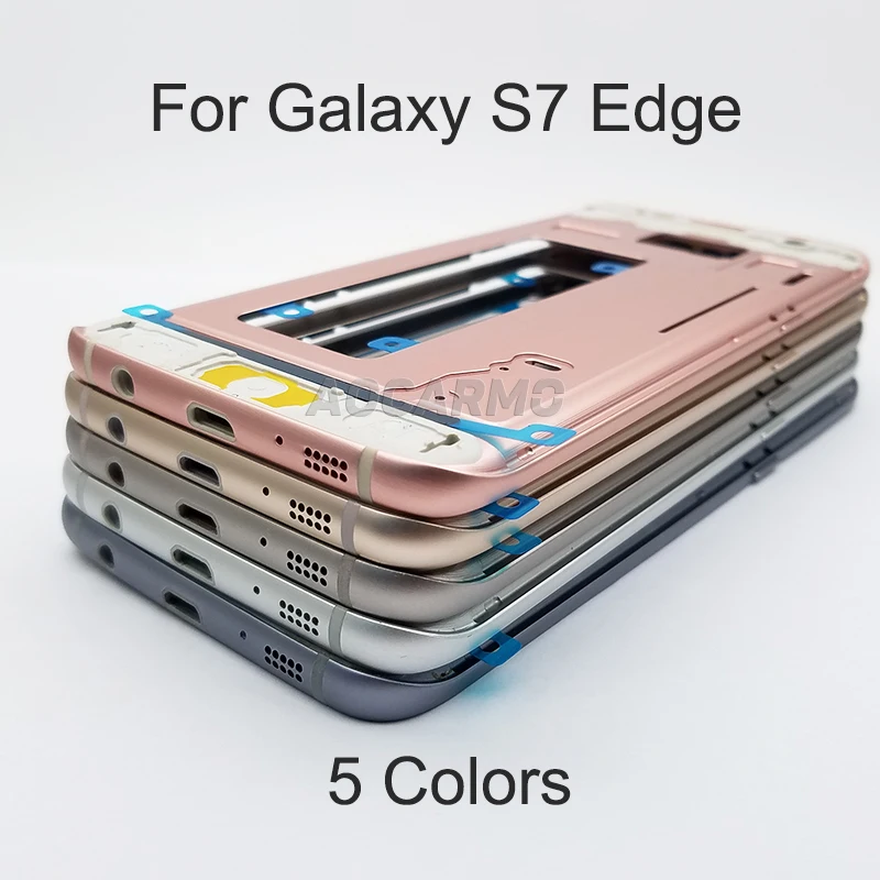 Сменный корпус Aocarmo со средней рамкой с разъемом для SIM-карты кнопки Samsung Galaxy S7 G930
