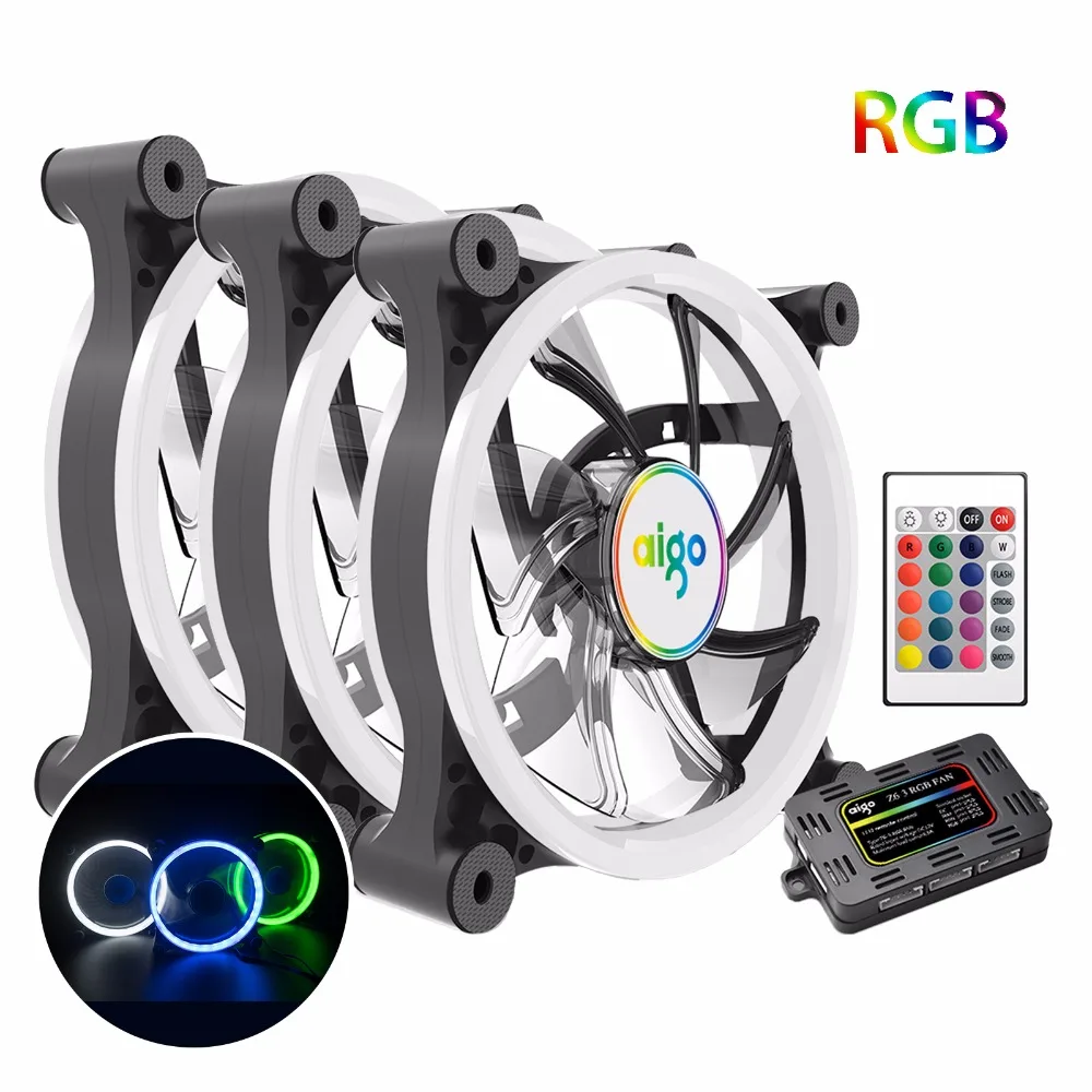 Aigo Z6 3 упак. кулер для процессора RGB LED 120 мм с дистанционным ИК пультом Вентилятор