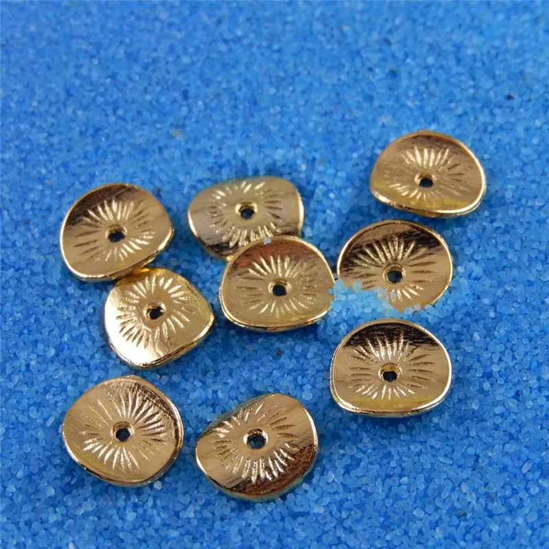 Wholesale 200PCS Gold Tone Round Plate Small Metal Jewelry Making Beads Handmade Crafts Scrapbooking Accessory Hot Selling 32138 | Украшения
