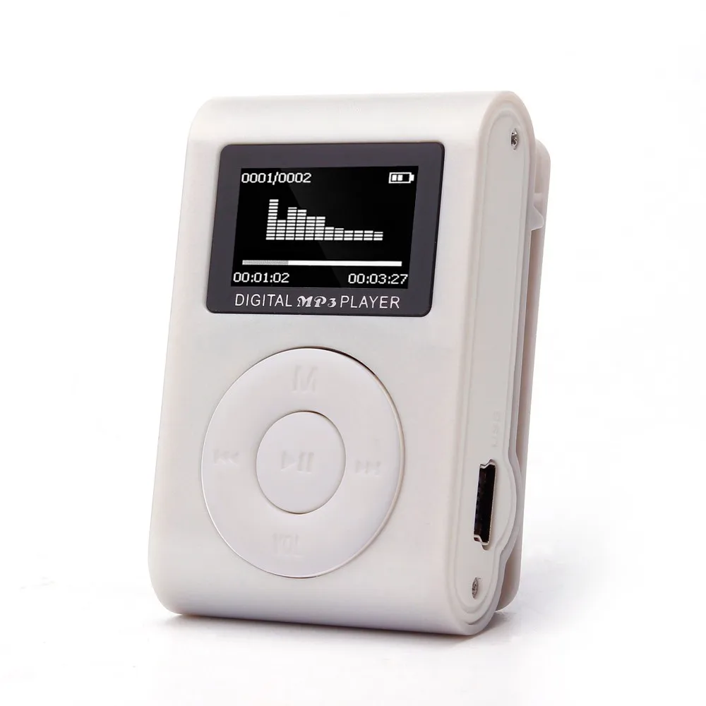 HEYF модный мини mp3 USB MP3 плеер с зажимом и ЖК экраном Поддержка 32 ГБ Micro SD TF кардслик