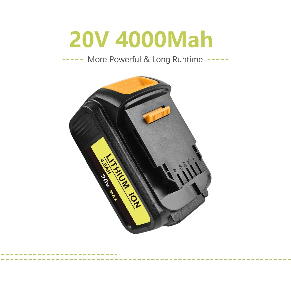 Powtree 18В/20В 4 0 Ач для электроинструментов DeWalt DCB200 литий ионный аккумулятор замена