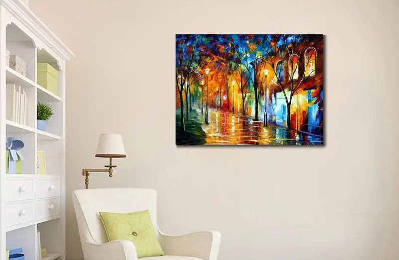 Landscape Modern paintings with Palette knife art oil on Canvas chill energy Handmade high quality | Дом и сад
