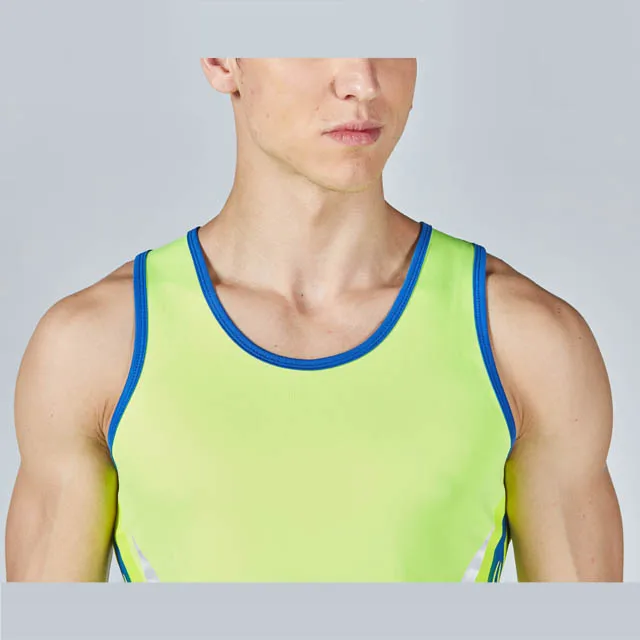 Men green set Полиэстер, мужская футбольная форма, мужские спортивные гоночные костюмы, марафонский Свободный жилет+ шорты, спортивная одежда для бега и тренировок - Цвет: Men green set