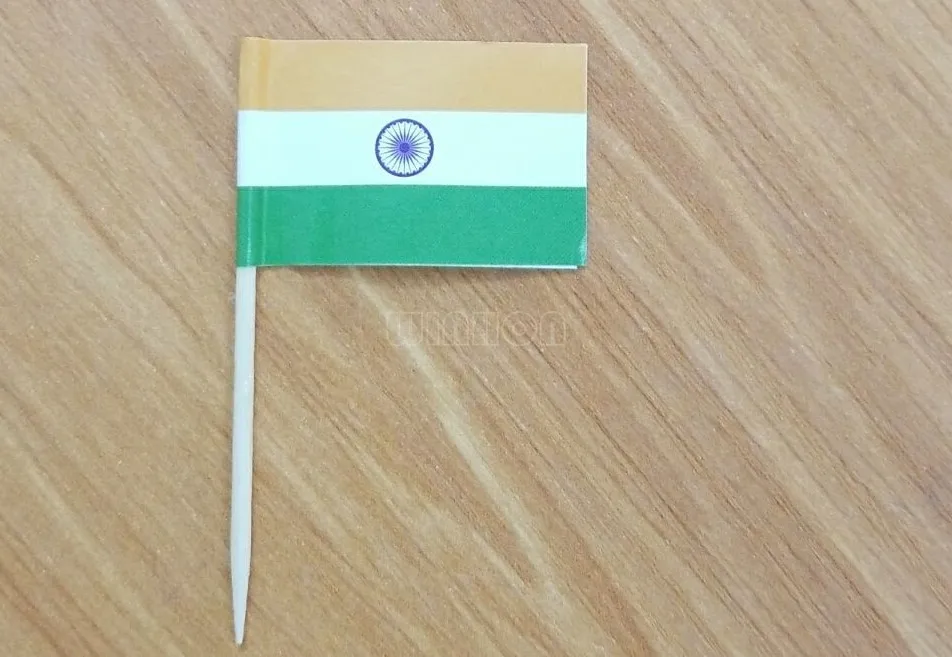 Мини индийский флаг 50 шт. бумажные пищевые палочки обеденные пирожные зубочистки