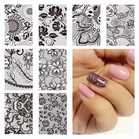 fwc diy nail water decals lace flower designs transfer stickers nail art sticker tattoo decals