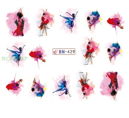 Водные Наклейки на слайдер для украшения ногтей Череп вязаная шляпа с бантом