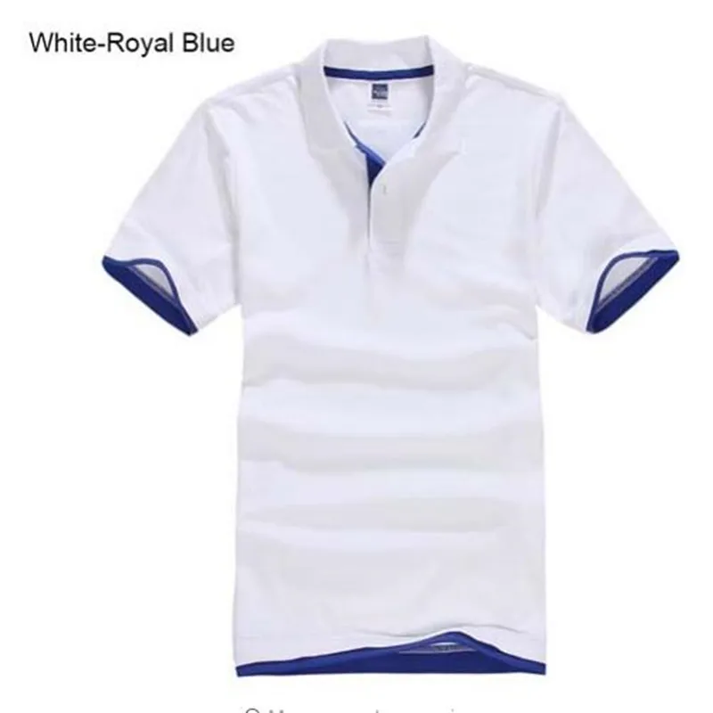 white Treasure blue Плюс размер 3XL новая брендовая мужская рубашка поло высокого качества Мужская рубашка с короткими рукавами из 65% хлопка брендовые майки летние мужские рубашки поло - Цвет: white Treasure blue