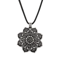 lower of life necklace yoga chakra mandala pendant necklace ancient zen buddha buddhism amulet religious jewelry gift