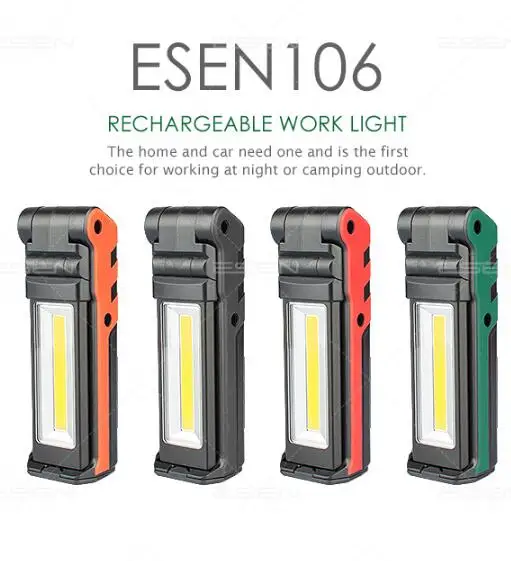 

2x LED Flashligth COB Work Light Hiking Light Rechargeable +InspectionHandheld Work Home Garage Car Emergency