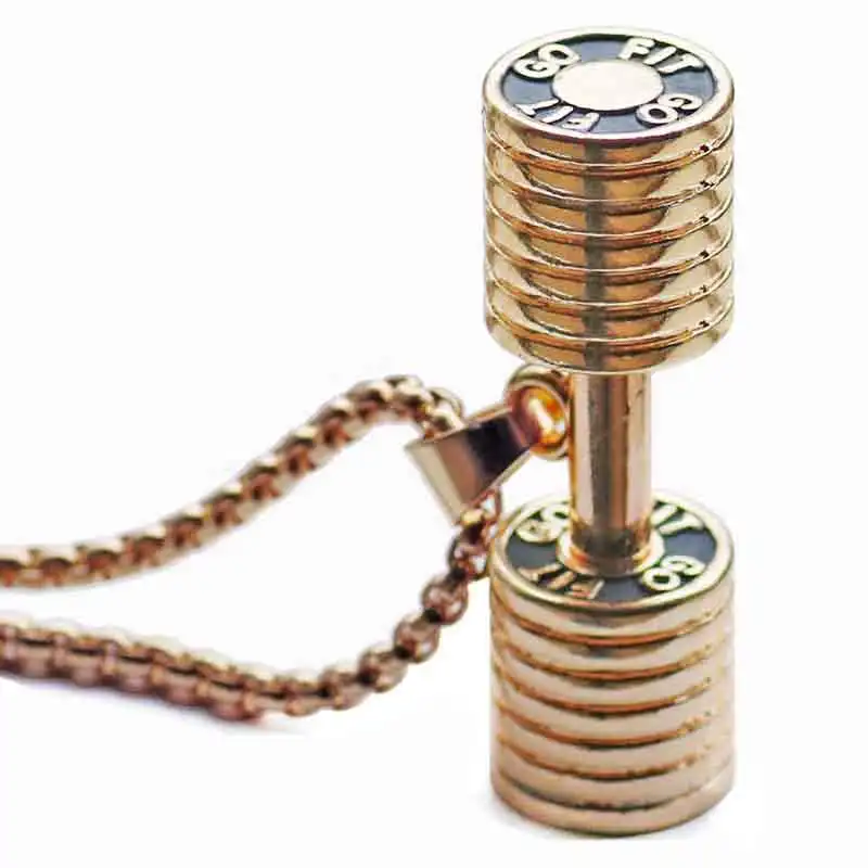 Ожерелье с подвеской в виде гантели из полированной нержавеющей стали ожерелье