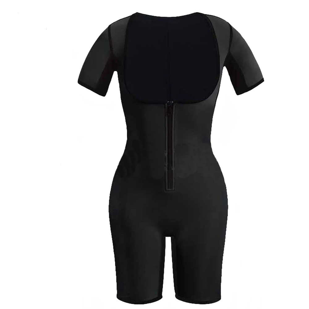 Черный Для женщин неопрена Full Body Shaper для похудения живота талии тренер Вес потери Корректирующее белье боди впитывает пот костюм-сауна для увеличения ягодиц похудения Пояс - Цвет: Черный