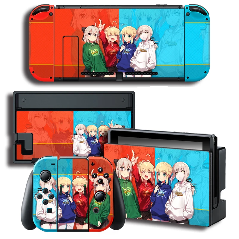 Защитные чехлы из винила стикеры FATE Saber S для консоли Nintendo Switch NS + контроллер