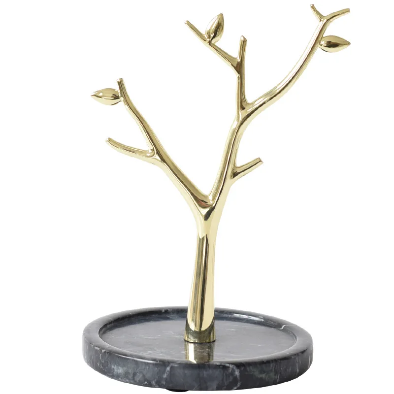 New Natual Marble Leaf Branch Jewelry Stand for Home Decoration and Necklace Rings Display Tree Ornaments