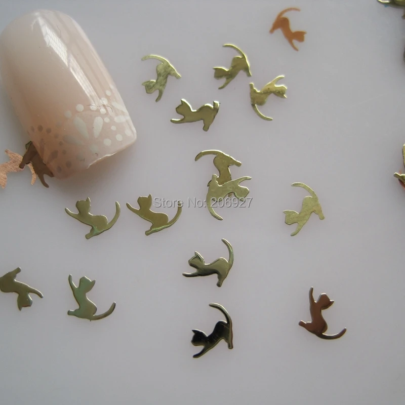 100 шт. металлические наклейки для ногтей в виде кошки | Красота и здоровье