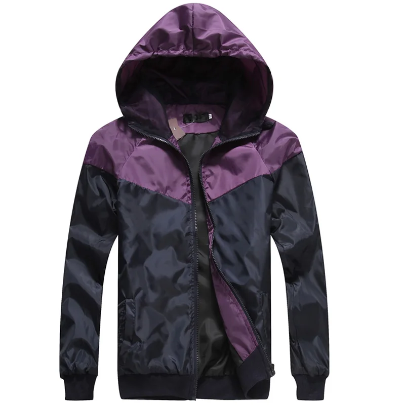 Новое поступление мужская куртка 2018 модная Повседневная тонкая с капюшоном