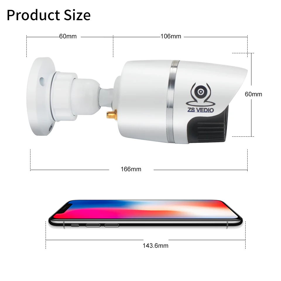 ZSVEDIO камеры наблюдения IP камера Onvif 1080 Wi Fi внешняя беспроводная 2.0MP Full HD