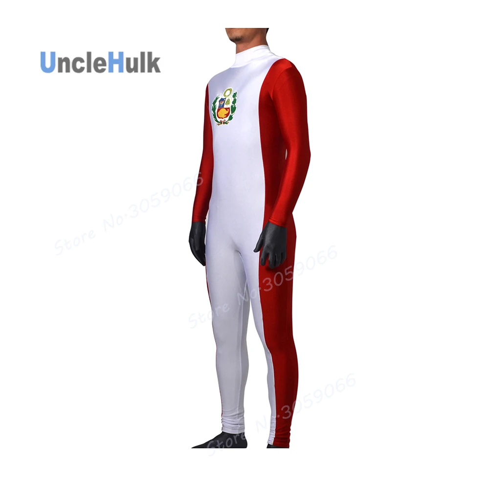 Полный комбинезон Zentai из Перу с национальным флагом | UncleHulk|bodysuit zentai|zentai bodysuit
