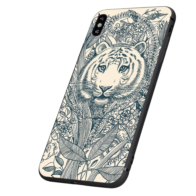 Черный чехол из ТПУ для iphone 5 5s se 6 6s 7 8 plus x 10 силиконовый XR XS 11 pro MAX с рисунком