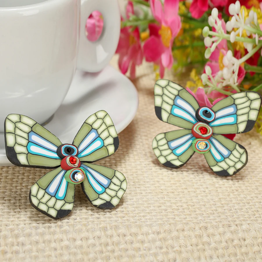 Бусины бабочки из полимерной глины ручной работы 10 шт./лот|polymer pendant|polymer clay pendantclay