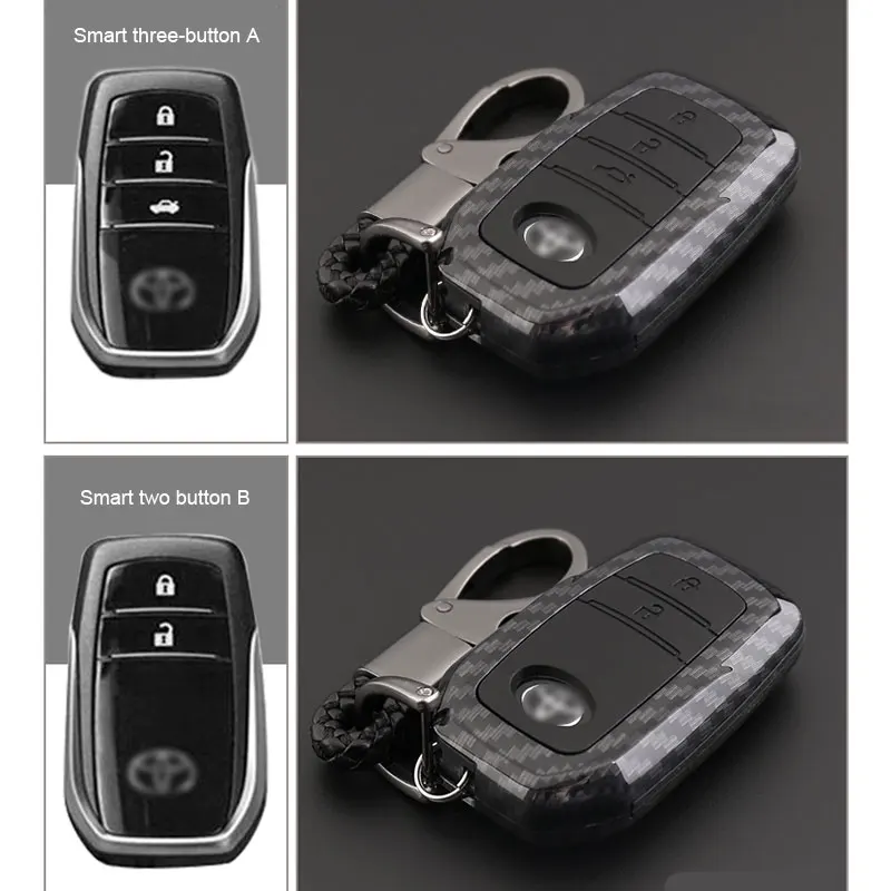 Для Toyota Hilux Fortuner Land Cruiser Camry Coralla Crown RAV4 Highlander силикон из углеродного волокна чехол для ключей Fob shell