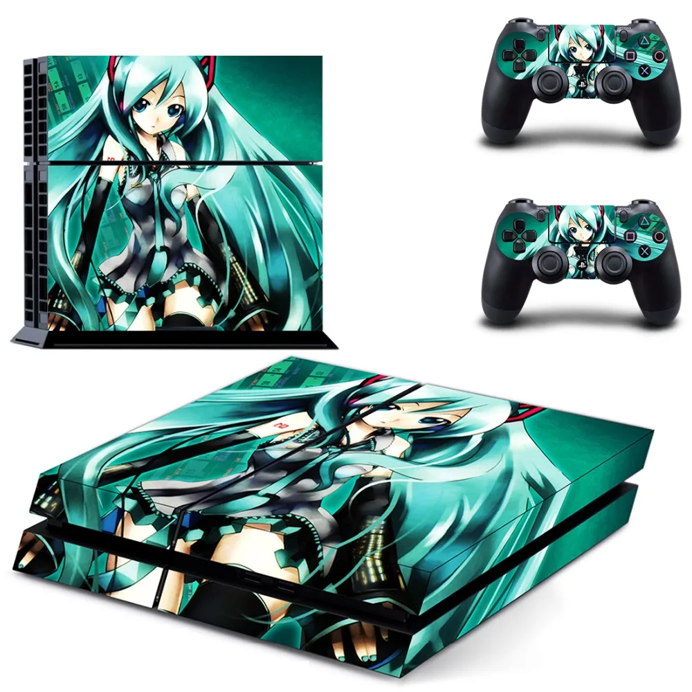 Аниме милая девушка Hatsune Miku PS4 наклейка на кожу Виниловая для Sony Playstation 4 консоль и 2