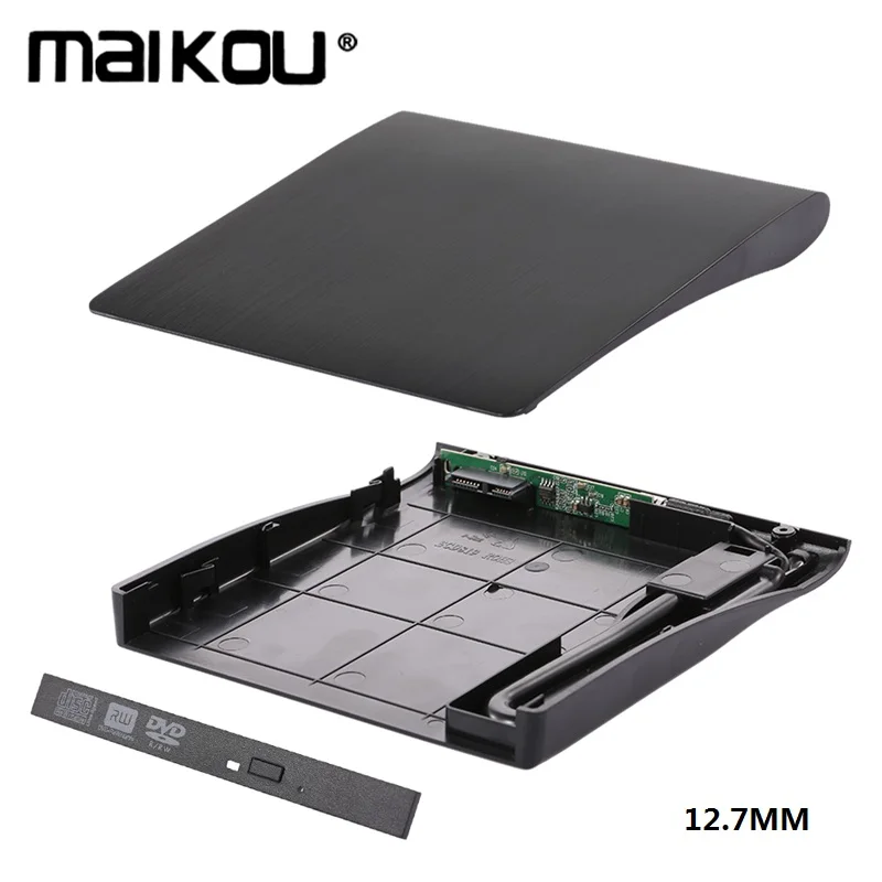 

Maikou 12.7mm DVD/CD-ROM RW Case DVD Player Drive Enclosure USB 3.0 SATA External Portable DVD Enclosure for Macbook PC Laptop