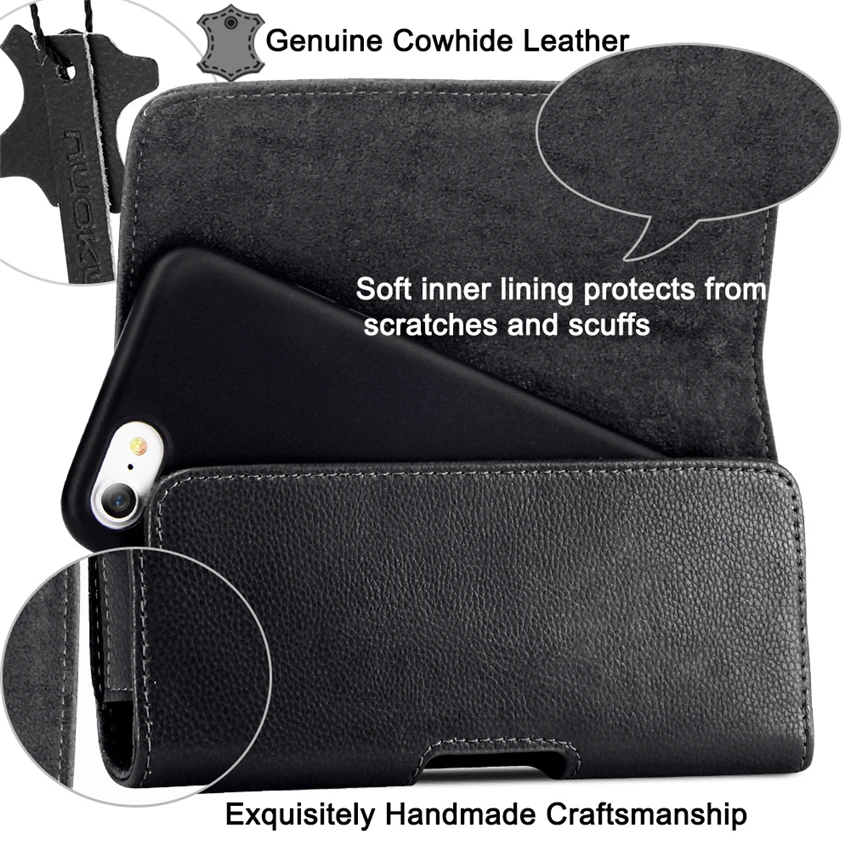 Luxe Pocket Lederen Magnetische Portemonnee Telefoon case Voor iPhone 5.0 5.5 Inch Koeienhuid Haak Loop Holster Zachte Terug co