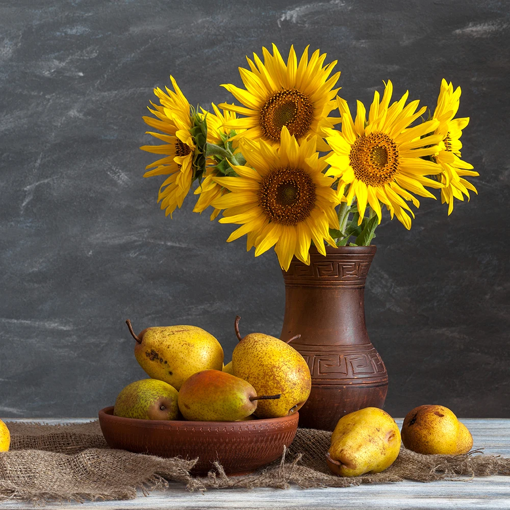 3 шт. Still-life_Sunflowers картины для кухни фрукты Декор на стену современный холст искусство настенные картины для гостиной без рамки