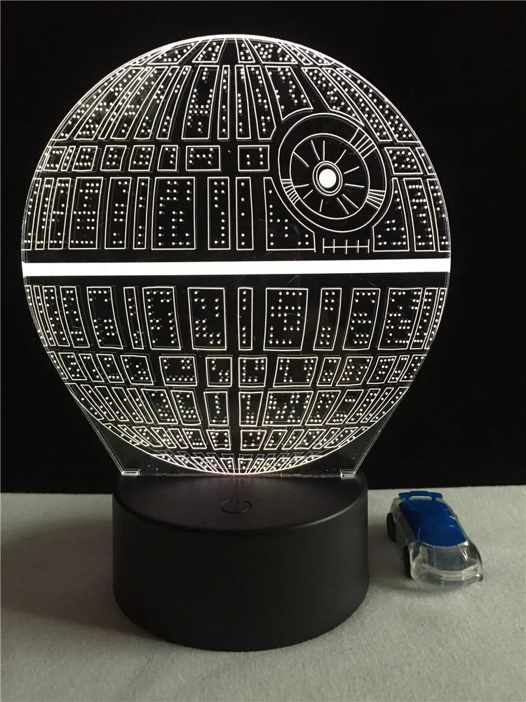 VCity 3D светодиодный светильник Настольная лампа Звезда смерти BB8 R2D2 креативные подарки ночной Светильник Декор для спальни Настольный светильник ing светодиодный кинофанаты RGB