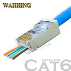 50100 шт RJ45 разъем Cat5e Cat6 Сетевой разъем экранированный модульный 8Pin Rj45 PlugUTP терминалы имеют отверстие HY1549