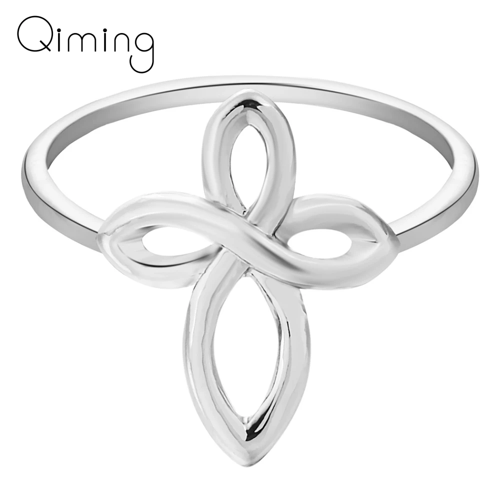 Женское Винтажное кольцо Infinity Cross простое обручальное в индийском стиле
