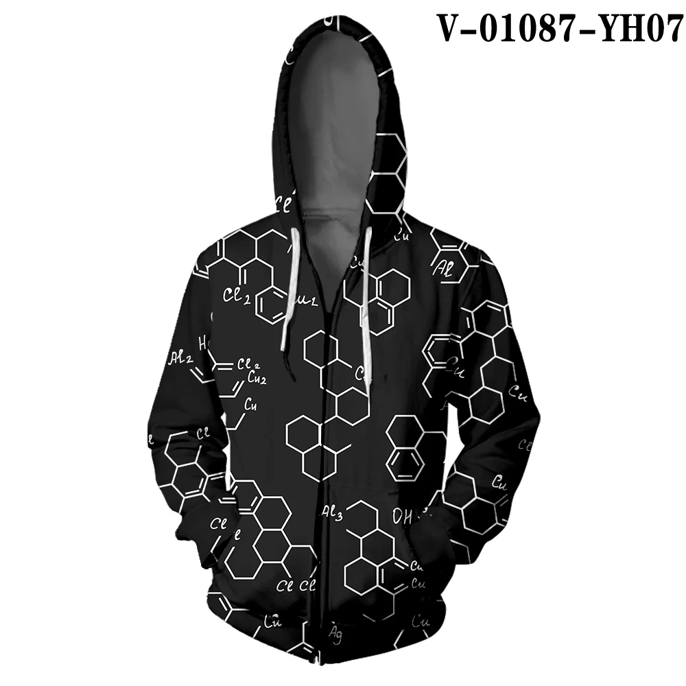 V01087 Толстовка с капюшоном на молнии WAMNI Science Formula, толстовка в стиле хип-хоп с 3D капюшоном, толстовки на молнии в консервативном стиле, эксклюзивная Толстовка для любителей исследований - Цвет: V01087