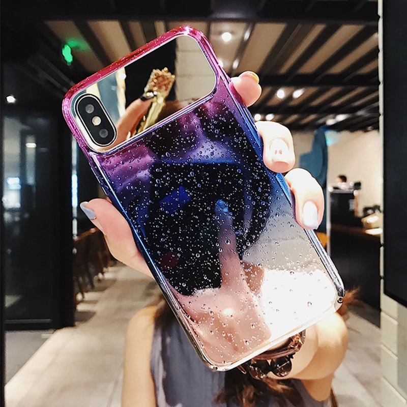 WMZSUCC Glossy PC Hard Mirror Design Water Drops Fitted Phone Case Back Cover for iPhone X 8 Plus 7 6 6s Wholesale |