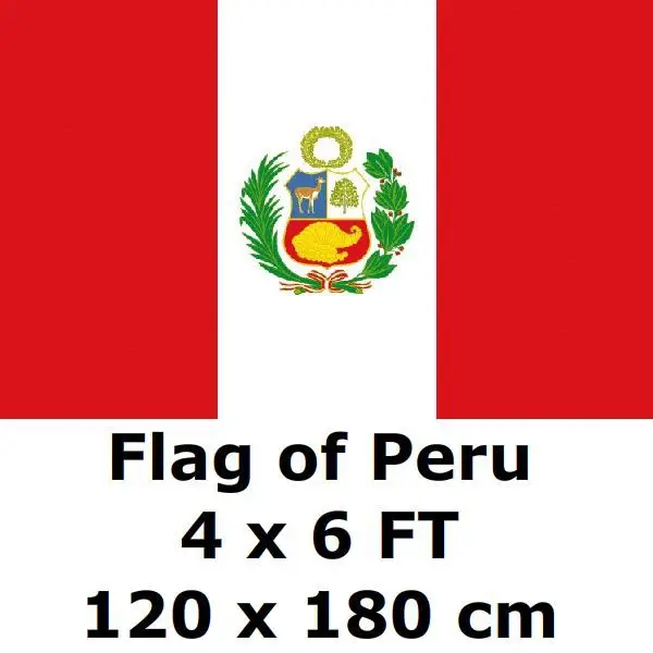 

Peru Flag 120 x 180 cm 100D Polyester Large Big Peruvian Flags And Banners National Flag Country Banner