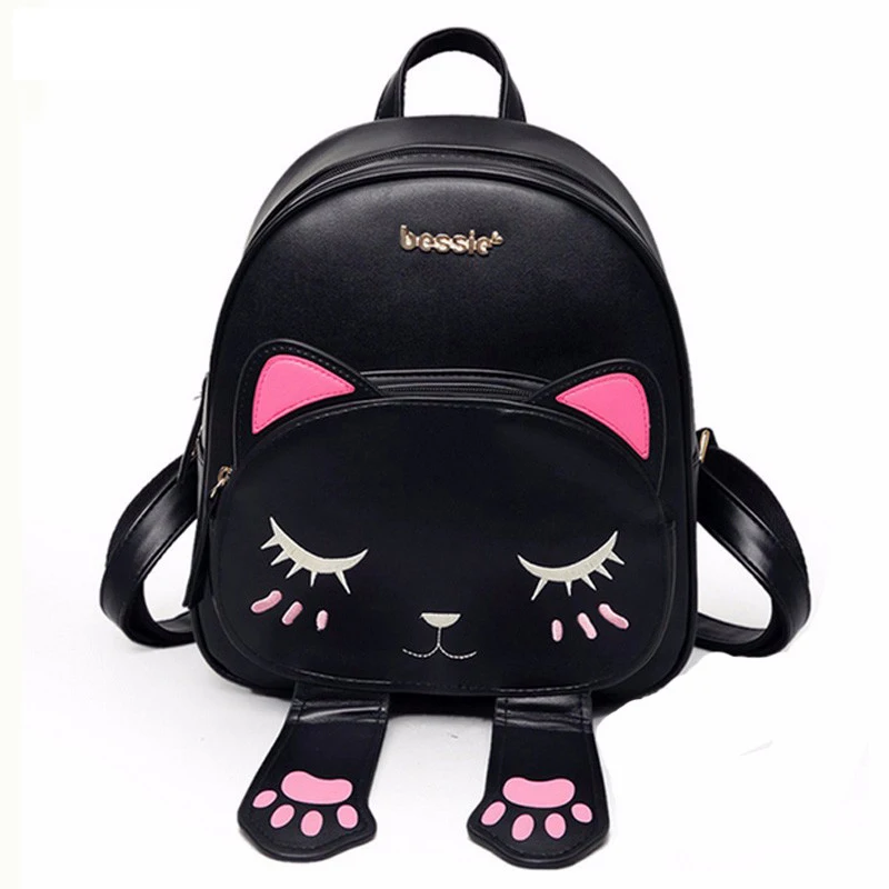2017 милая девушка кошка рюкзак уха школьников для подростков Back Pack из