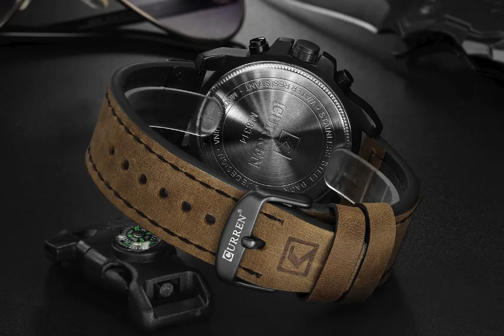 DHL Free Shipping 50pcs/lot CURREN Fashion Watches Leather Chronograph Quartz Men's Watch Business Casual Date Male Wristwatch | Наручные
