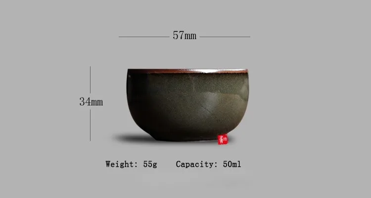 WIZAMONY 1 шт. Китайский Longquan Celadon фарфор железная глина кунг-фу чайная чашка чайное блюдце чаша для чая 50 мл китайский заварочный чайник КИТАЙСКИЕ чашки