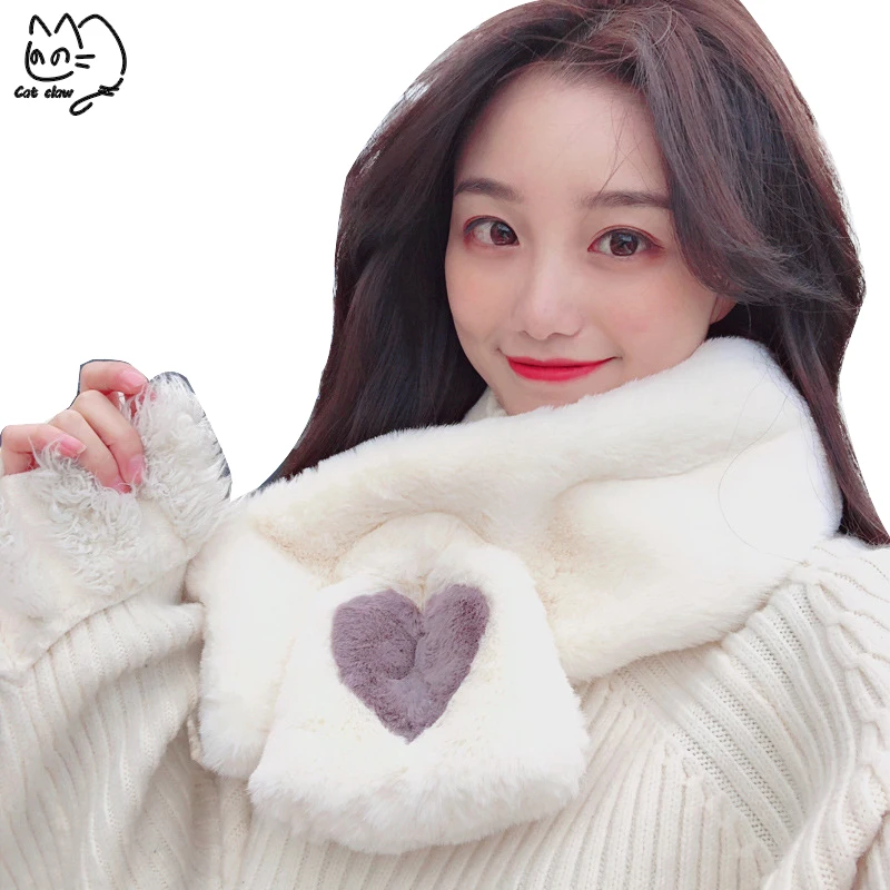 2019 женский зимний шарф из плотного плюша с искусственным кроличьим мехом