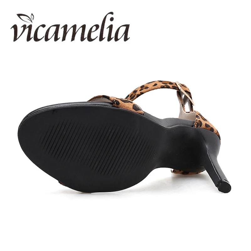 Vicamelia/Новые Модные женские босоножки с леопардовым принтом Босоножки открытым