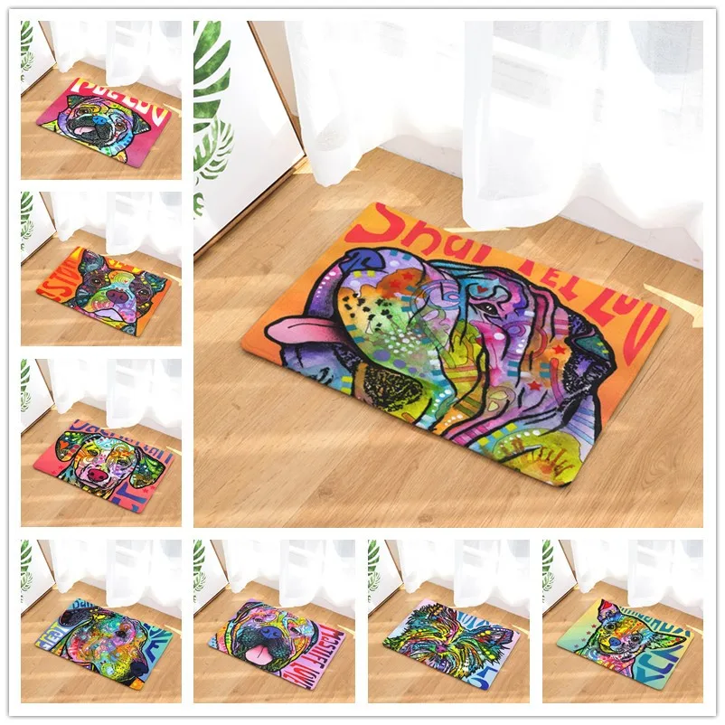 2017 Добро пожаловать коврики для пола с принтом животных масляных собак ванной и